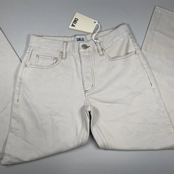 Dala Women's Alley Ankle Jeans Size 27 Off-White Fog – Mid Rise, Straight Leg - Picture 1 of 5